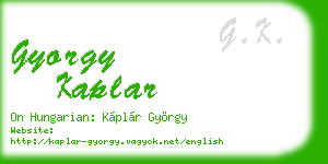 gyorgy kaplar business card